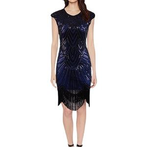 Vijiv Sequin Dress with Fringe Hem | XS | NWT